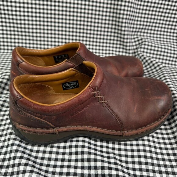 Red Wing Shoes 1621 Women Slip On Brown Leather Chunky Work Clog Size 9 - Picture 3 of 7